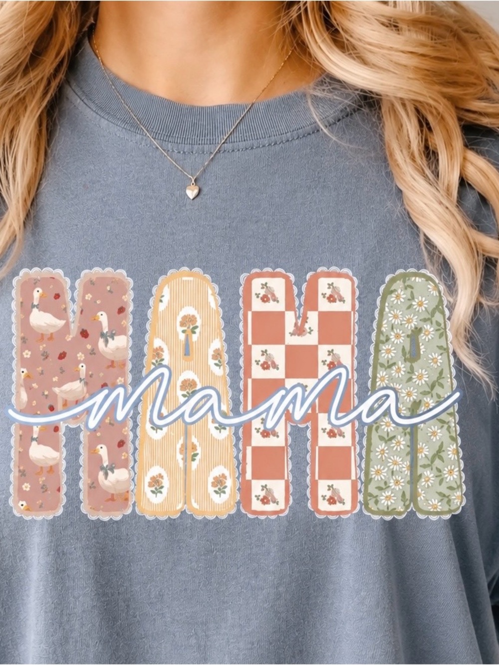 Gildan Soft Light Blue Crewneck Tee-MAMA